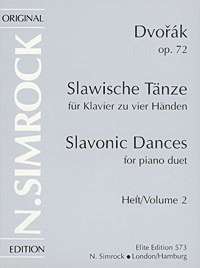 Dvorak Slavonic Dances Op72 Book 2 Piano Duet Sheet Music Songbook