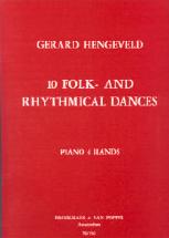 Hengeveld 10 Folk & Rhythmical Dances Piano Duet Sheet Music Songbook