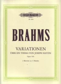 Brahms Variations (on Haydn) Op 56b (2 Pno/4 Hnd) Sheet Music Songbook