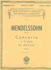 Mendelssohn Concerto No 1 Op25 Gmin (2 Pno/4 Hnd) Sheet Music Songbook