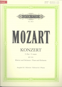 Mozart Concerto K503 No 25 C Major (2 Pno/4 Hnd) Sheet Music Songbook