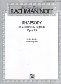 Rachmaninoff Rhapsody Theme Of Paganini Op43 2pf Sheet Music Songbook