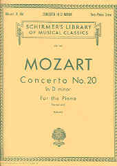 Mozart Concerto K466 No 20 Dmin Kullak 2 Pf Sheet Music Songbook