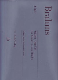 Brahms Waltzes (16) Op39 Piano Duets Sheet Music Songbook