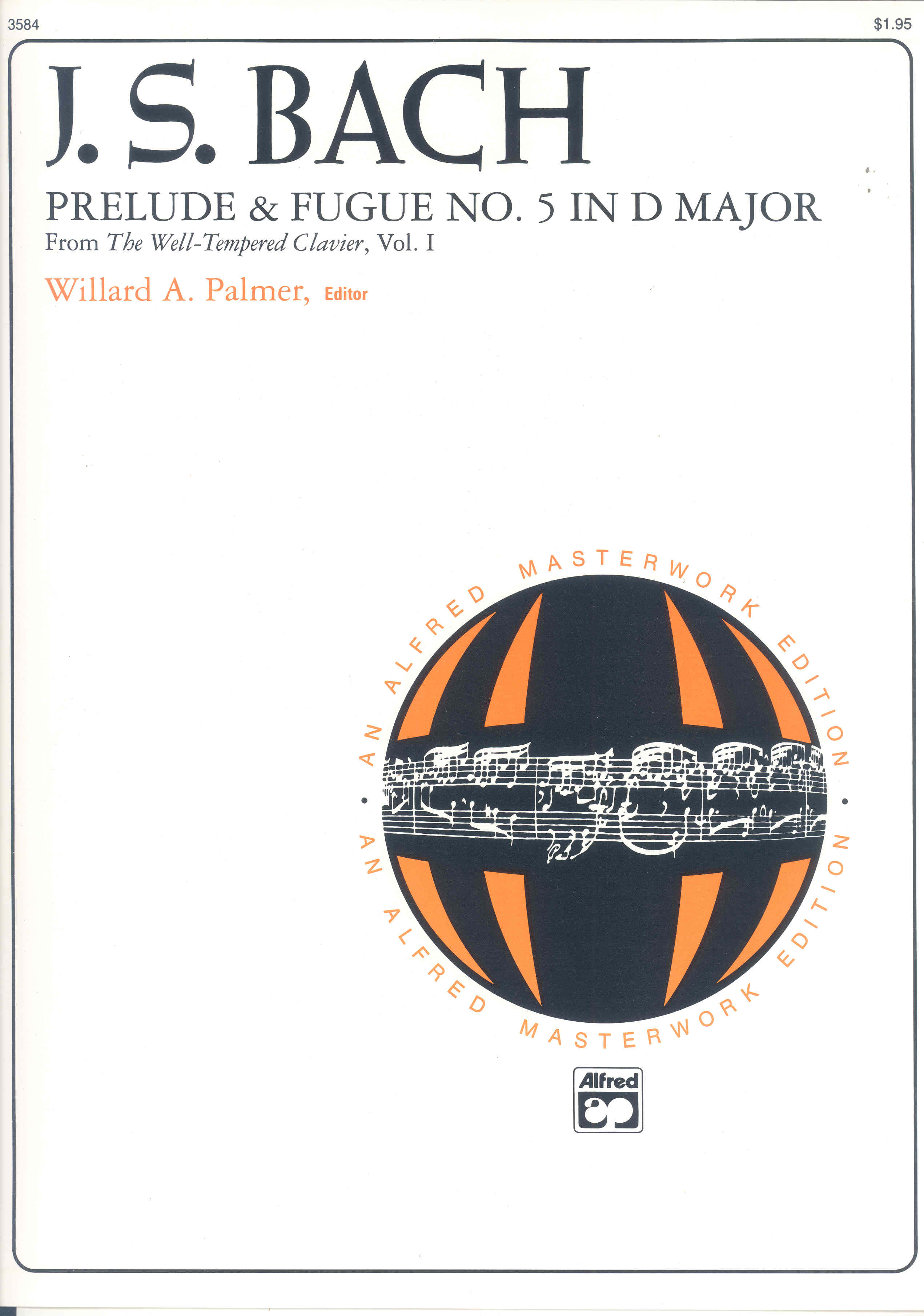 Bach Prelude & Fugue Book 1 No 5 D Piano Sheet Music Songbook