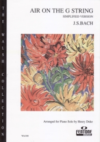 Bach Air On The G String (easy Play) Piano Sheet Music Songbook