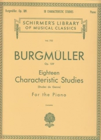 Burgmuller 18 Characteristic Studies Op109 Piano Sheet Music Songbook