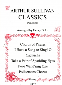 Arthur Sullivan Classics Duke Easy Piano Sheet Music Songbook