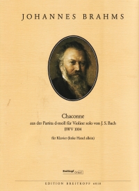 Bach Chaconne From Partita Dmin (left Hand) Brahms Sheet Music Songbook