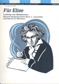 Beethoven Fur Elise 2 Pianos/4hands Sheet Music Songbook