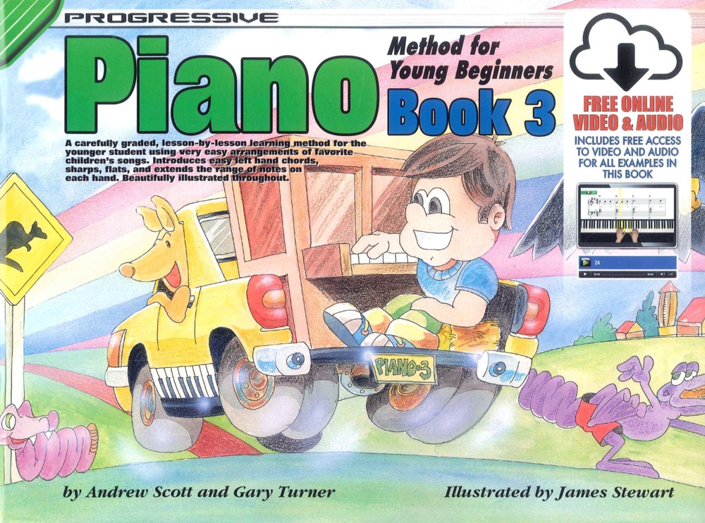 Progressive Piano Method Young Beg 3 + Online Sheet Music Songbook