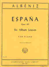 Albeniz Espana Opus 165 (6 Pieces) Philip Piano Sheet Music Songbook