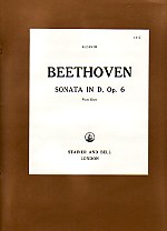 Beethoven Sonata Op 6 D Major Piano Duet Archive Sheet Music Songbook