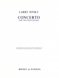 Sitsky Concerto (two Solo Pianos) Sheet Music Songbook