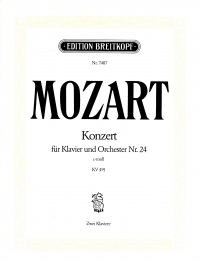 Mozart Concerto Piano & Orchestra Kv 491 C Minor Sheet Music Songbook