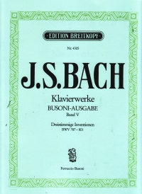 Bach Piano Works Book 5 Inventions (3-part) Sheet Music Songbook