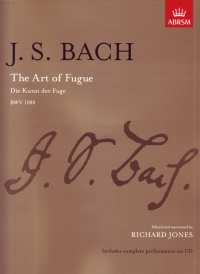Bach Art Of Fugue Bwv1080 Jones Book & Cd Piano Sheet Music Songbook