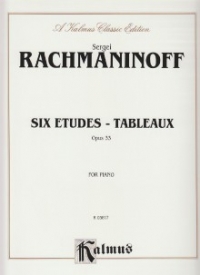 Rachmaninoff Etudes Tableaux (6) Op33 Piano Sheet Music Songbook