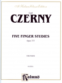 Czerny 5 Finger Studies Op777 Piano Sheet Music Songbook