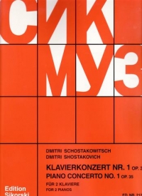 Shostakovich Concerto Pf/tpt/str Op35 2 Pf Sheet Music Songbook