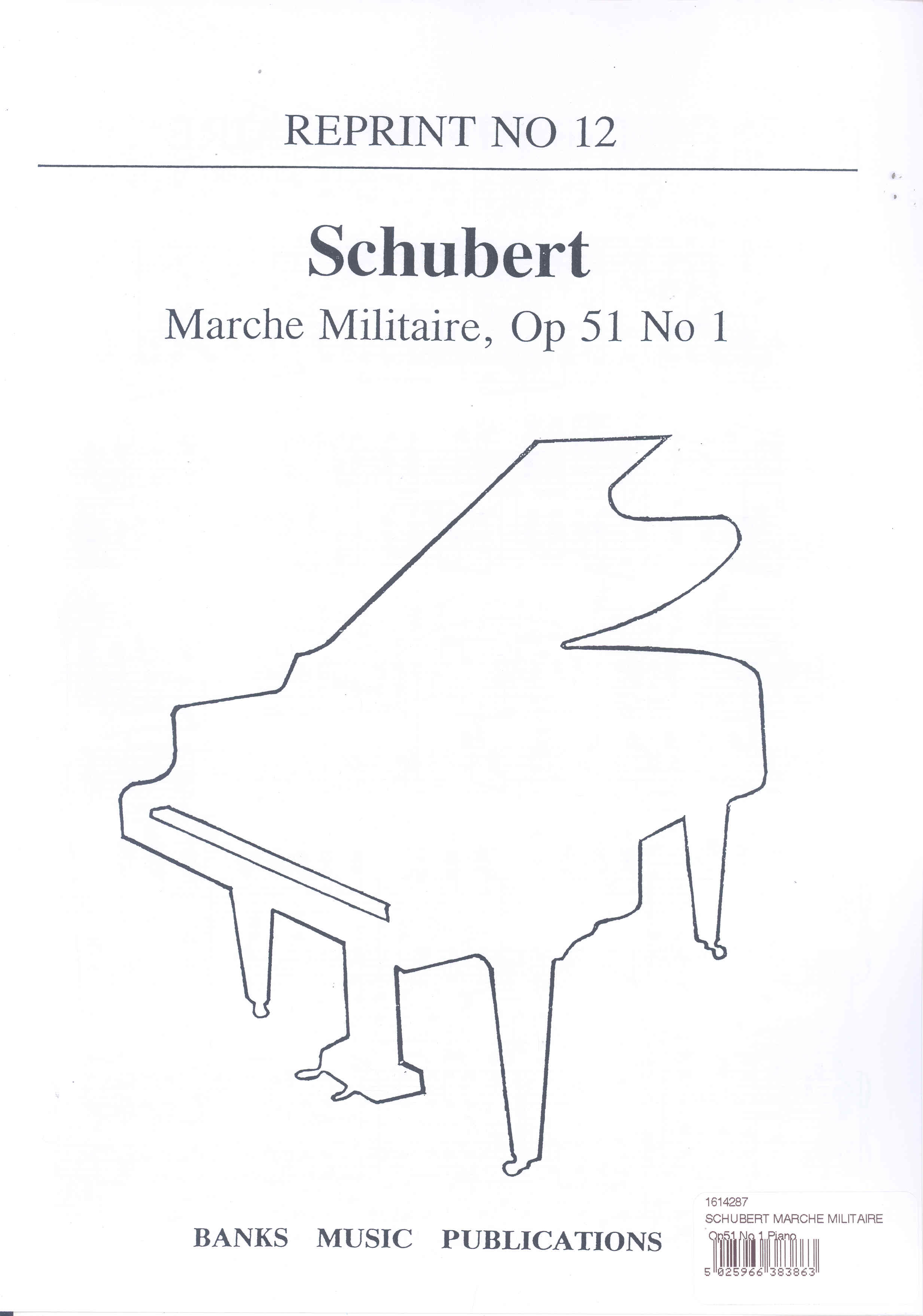 Schubert Marche Militaire Op51 No 1 Piano Sheet Music Songbook