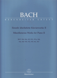 Bach Miscellaneous Works For Piano 2 Sheet Music Songbook