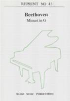 Beethoven Minuet G (reprint 43) Piano Sheet Music Songbook