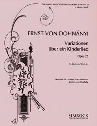 Dohnanyi Variations On A Nursery Rhyme Op25 2p/4h Sheet Music Songbook