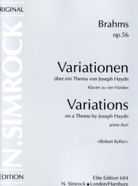 Brahms Variations On Theme By Haydn Op56 Piano Sheet Music Songbook