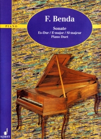 Benda Sonata Eb Piano Duet Sheet Music Songbook