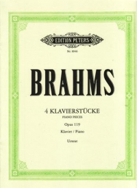 Brahms 4 Piano Pieces Op119 Sheet Music Songbook