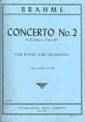 Brahms Concerto No 2 Bb Op83 2 Pno/4 Hands Sheet Music Songbook