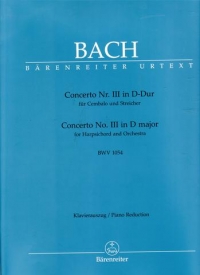 Bach Concerto For Keyboard In D No 3 Bwv1054 2pfs Sheet Music Songbook