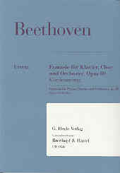 Beethoven Fantasy Op80 Pf/chorus/orch (pno Reduct) Sheet Music Songbook