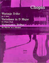 Chopin Variations In D Piano Duet Sheet Music Songbook