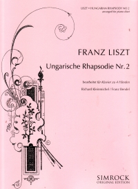 Liszt Hungarian Rhapsody No 2 Piano Duet Sheet Music Songbook