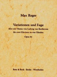 Reger Variations & Fugue Ontheme By Beethoven Op86 Sheet Music Songbook