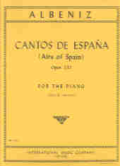 Albeniz Cantos De Espana Op232 Piano Sheet Music Songbook