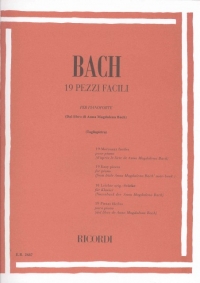 Bach 19 Easy Pieces Piano Solo Sheet Music Songbook