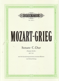 Mozart Sonata C K545 2pf/4hds (2nd Piano By Grieg) Sheet Music Songbook