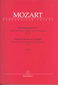 Mozart Concerto For Piano No 11 In F Score & Parts Sheet Music Songbook