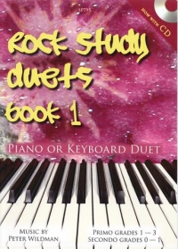 Rock Study Piano Duets Book 1 + Cd Sheet Music Songbook