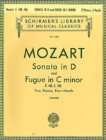 Mozart Sonata D K448, Fugue Cmin K426 2 Pf/4 Hands Sheet Music Songbook