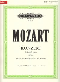 Mozart Concerto No 26 D K537 Wolff Zacharias 2 Pf Sheet Music Songbook