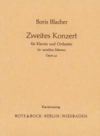 Blacher Piano Concerto No 2 In Variable Metre Sheet Music Songbook