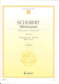Schubert March Militaire Op 51 No 1 Piano Sheet Music Songbook