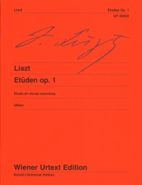 Liszt Etudes Op1 Ubber 12 Piano Exercises Sheet Music Songbook