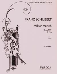 Schubert March Militaire Dbmaj (tausig) Piano Sheet Music Songbook