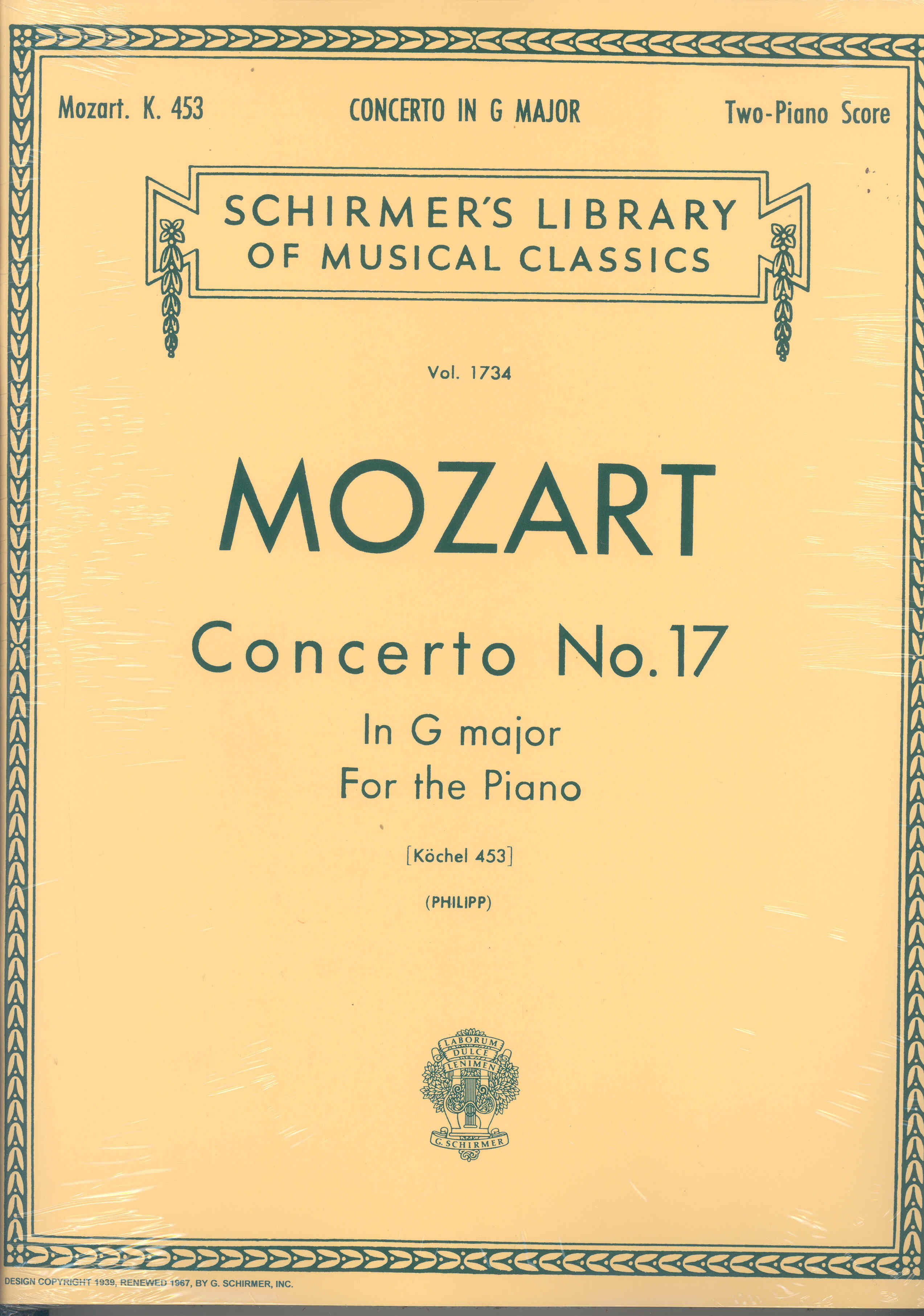 Mozart Concerto In G Kv453 For 2 Pianos (philip) Sheet Music Songbook