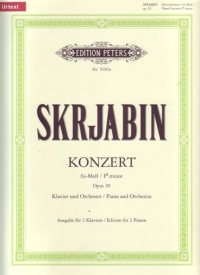 Scriabin Concerto F#min Op20 2 Pianos 4 Hands Sheet Music Songbook